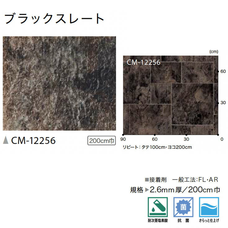 サンゲツ 店舗用クッションフロア CM12256 ストーン・石目柄