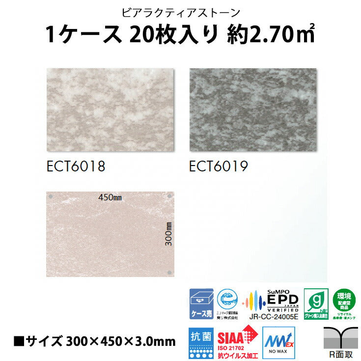 【シール式】東リ フロアタイル 石目ストーン ビアラクティアンストーン ECT6018N-6019N