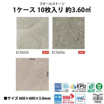 【シール式】東リ フロアタイル 石目ストーン ジオールストーン ECT6035N-6036N
